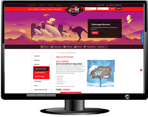 OzLasVegas Casino Website